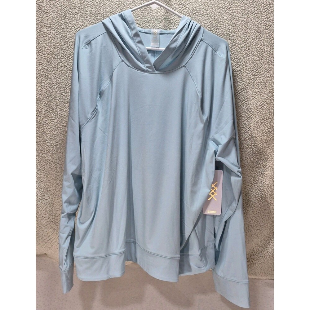 NWT Rhone Women’s 3X Pool Blue Serene Studio Pullover Hoodie Premium Activewear